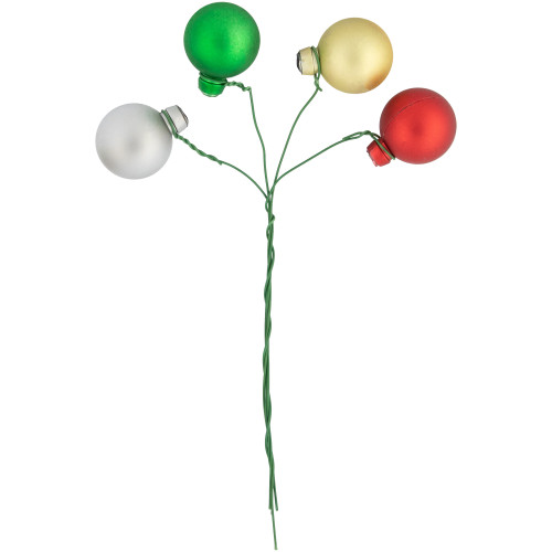 6.75" Traditional Colors Shatterproof Ball Ornament Christmas Pick