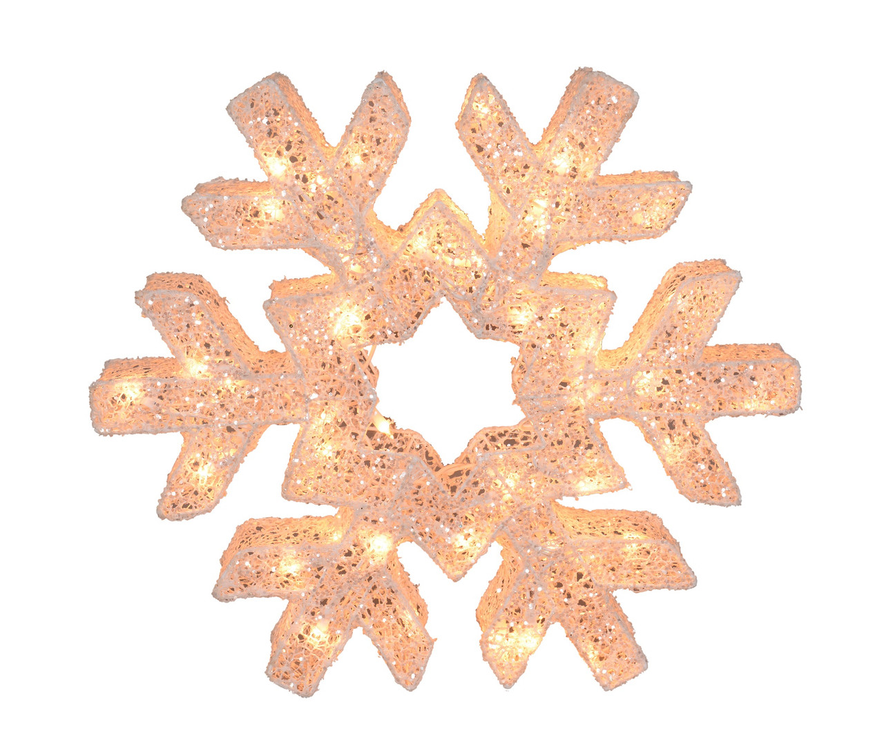 LED Lighted Snowflake Christmas Decoration �C 24�� �C Clear Lights