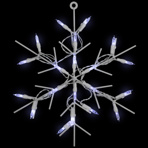 13" White LED Lighted Snowflake Christmas Window Silhouette