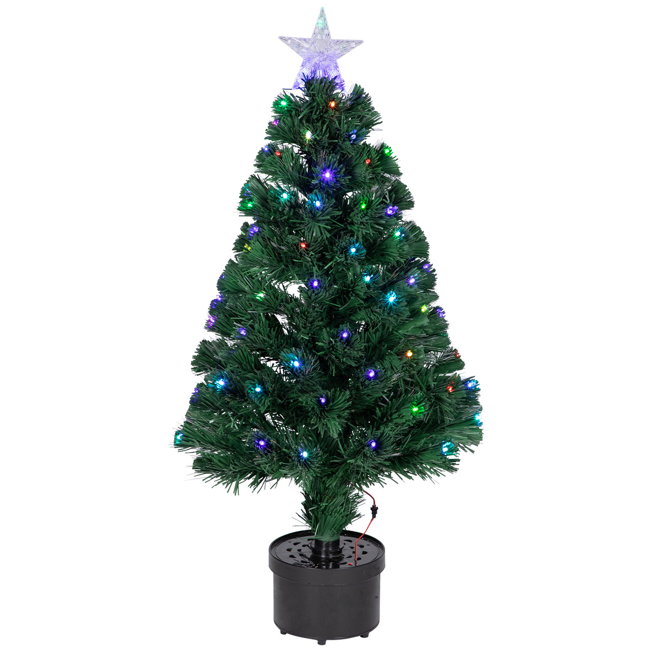 4' Pre-Lit LED Fiber Optic Artificial Christmas Tree with Color Changing Stars