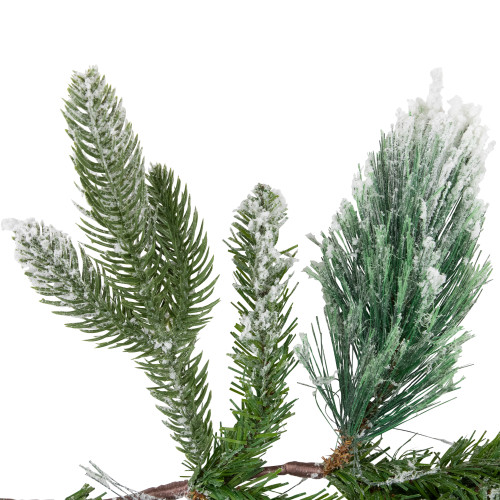 Real Touch?? Flocked Calloway Fir with Berries Artificial Christmas Garland - 7' x 12"  - Unlit