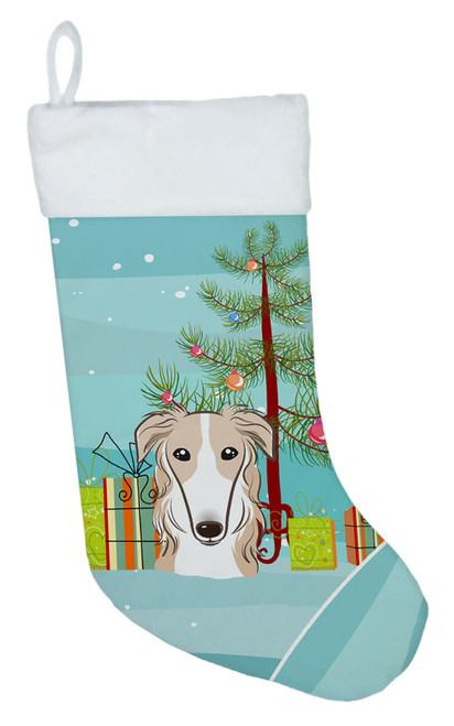 Christmas Tree and Borzoi Christmas Stocking BB1600CS