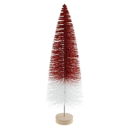 Glittered Sisal Christmas Tree - 15.5" - Red and White
