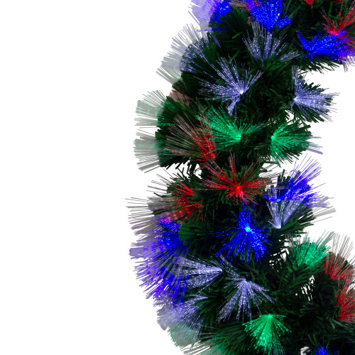 Multi-Function Color Changing Fiber Optic Artificial Pine Christmas Wreath - 24"