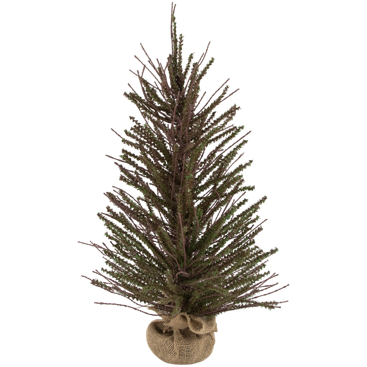 2' Green and Brown Warsaw Twig Artificial Christmas Tree with Burlap Base - Unlit