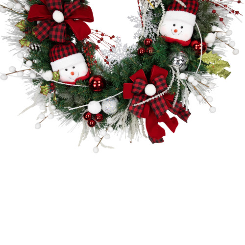Snowmen and Icicles Pine Artificial Christmas Wreath - 40" - Unlit