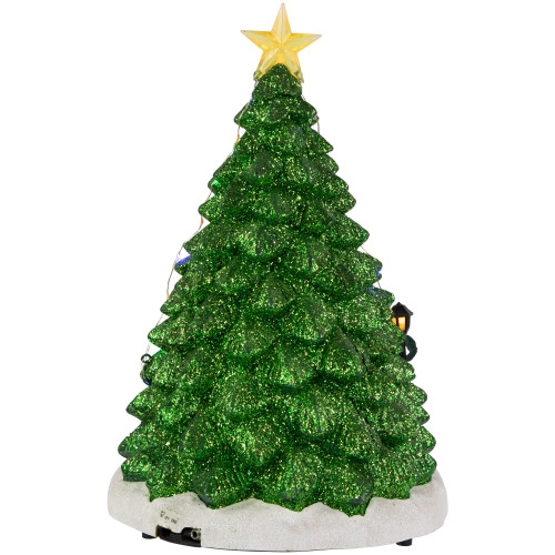 LED Lighted Animated and Musical Santa's Toy Shop Christmas Village Display - 13"