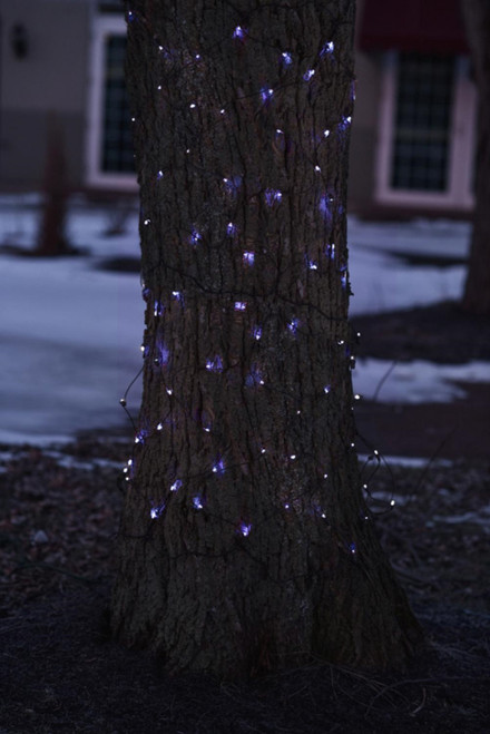 2' x 8' Blue LED Tree Trunk Wrap Christmas Net Lights - Brown Wire