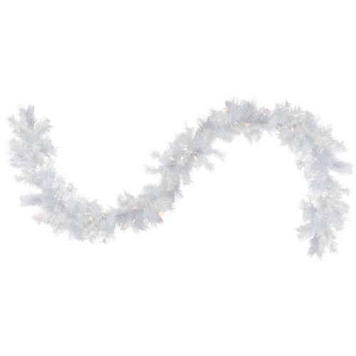 9' x 10" Pre-Lit Vermont White Pine Artificial Christmas Garland, Clear Lights