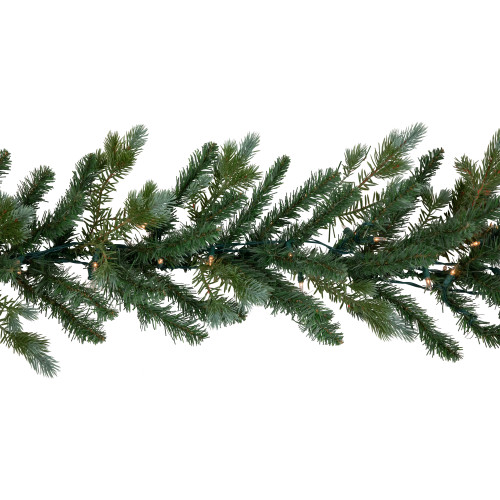 Real Touch?? Pre-Lit Blue Spruce Artificial Christmas Garland -  9' x 14" - Clear Lights