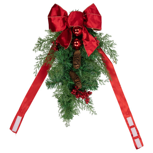 Set of 2 Mixed Cedar and Pine Christmas Chair Back Swags