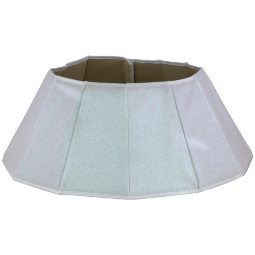 26" Shiny White Fabric Hexagonal Christmas Tree Collar