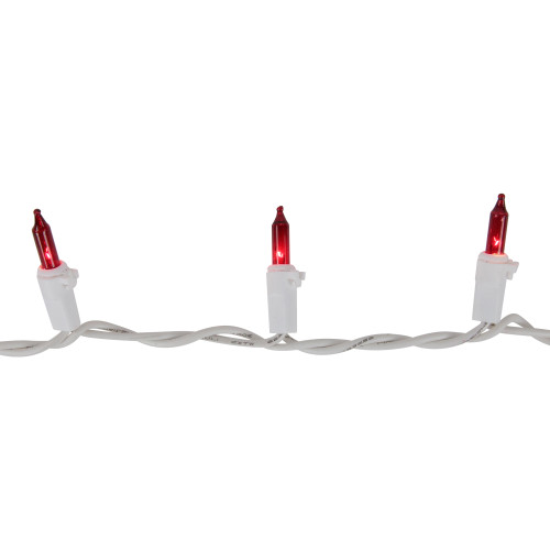 35-Count Red Mini Christmas Light Set, 7ft White Wire