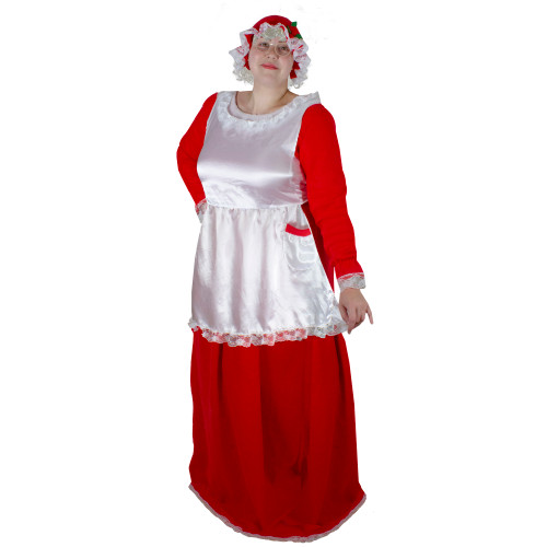 Red and White Women's Mrs. Claus Costume Set Size: Standard Size