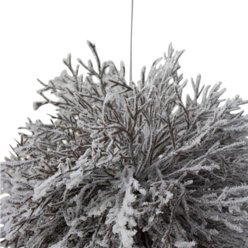 7" Artificial White Frosted Round Twig Christmas Ornament