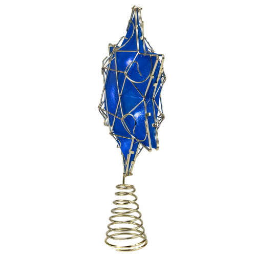 Blue and Gold Colored Hanukkah Star LED Tree Topper 11.5"