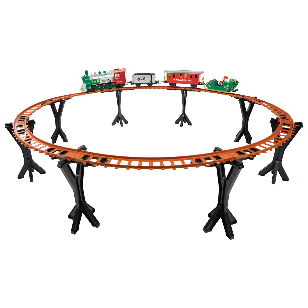 36 Pc Battery Operated Lighted and Animated Train Set with Raised Track and Sound