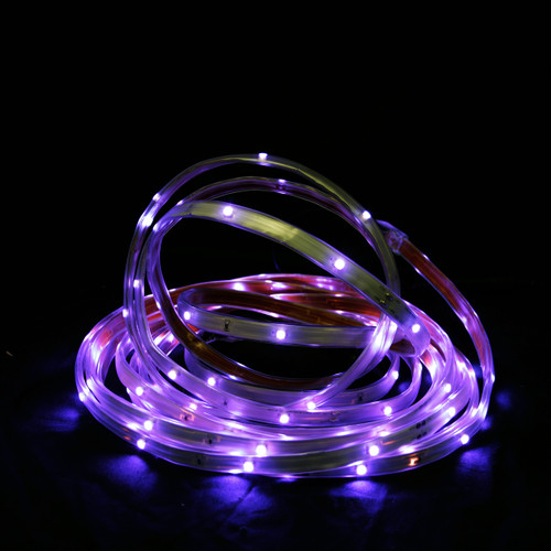 18' Purple LED Outdoor Christmas Linear Tape Lighting - White Finish