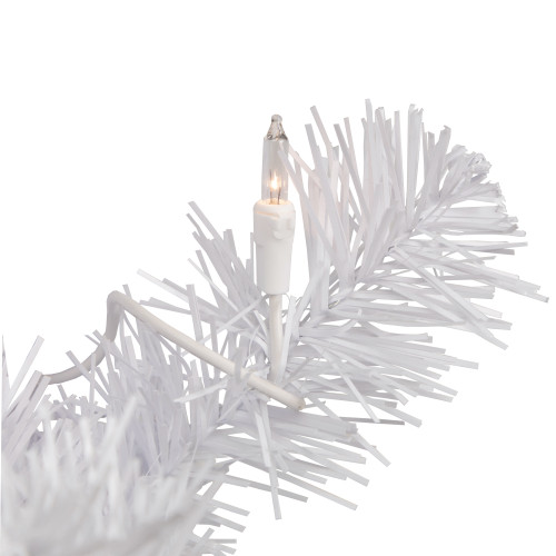 Pre-Lit Pine Artificial Christmas Wreath - 24" - White - Clear Lights