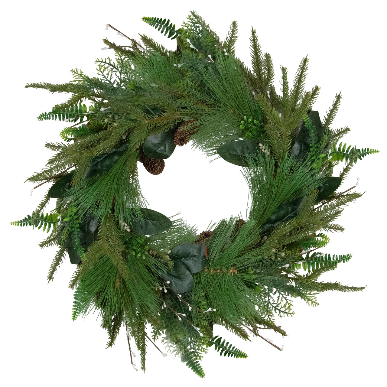 Real Touch?? Long Needle Pine and Mixed Foliage Artificial Christmas Wreath - 25" - Unlit