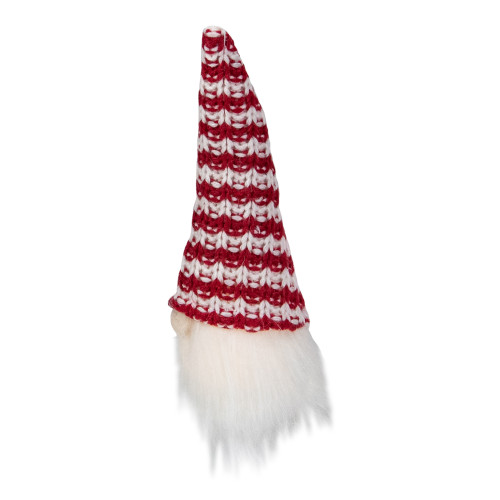 8" Lighted Red and White Knit Gnome Head Christmas Ornament