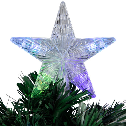 4' Pre-Lit LED Fiber Optic Artificial Christmas Tree with Color Changing Stars