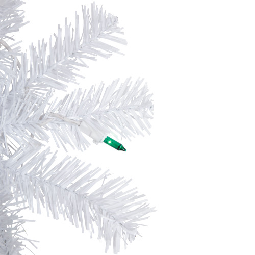 Pre-Lit Woodbury White Pine Artificial Christmas Wreath, 24-Inch, Green Lights