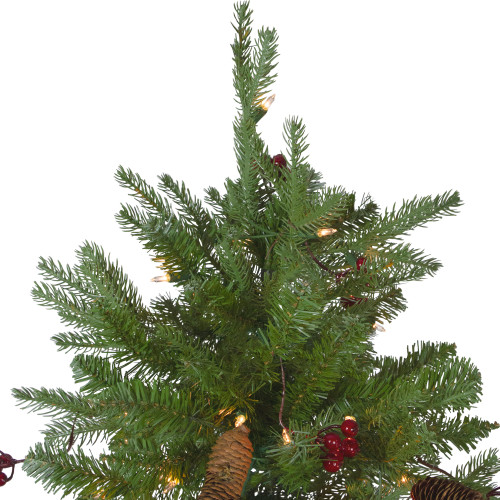 Real Touch?? Pre-Lit Medium Mixed Winter Berry Pine Artificial Christmas Tree - 6.5' - Clear Lights