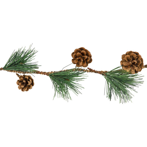 Pre-Lit B/O Pine Needle and Pinecone Christmas Garland - 4.5' - Warm White Lights
