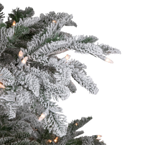 Real Touch?? Pre-Lit Full Flocked Whistler Noble Fir Artificial Christmas Tree - 6.5' - Clear Lights