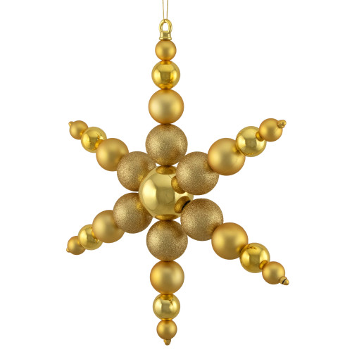 Shatterproof 3-Finish Snowflake Commercial Christmas Ornament - 18" - Gold