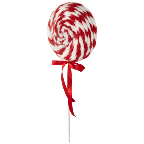 Twisted Yarn Peppermint Lollipop Christmas Pick - 19.25"