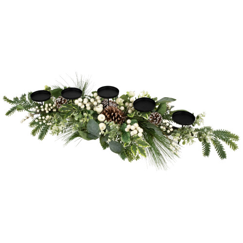 Berries and Eucalyptus Artificial Christmas Candle Holder - 42"