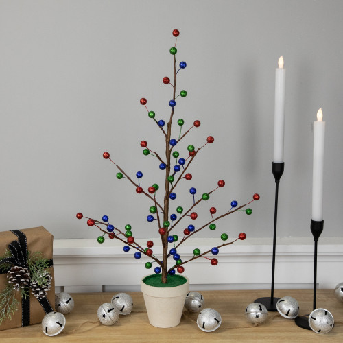 Glittered Ball Ornament Artificial Christmas Tree - Unlit - 24"