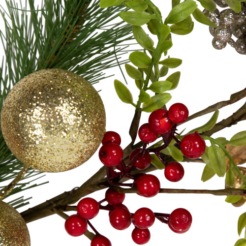 Ball Ornaments Glittered Artificial Christmas Garland - 5' x 10" - Unlit