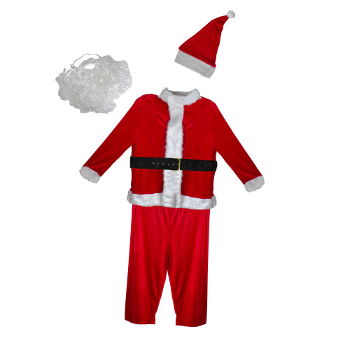 White and Red Santa Claus Men's Christmas Costume Set - Plus Size