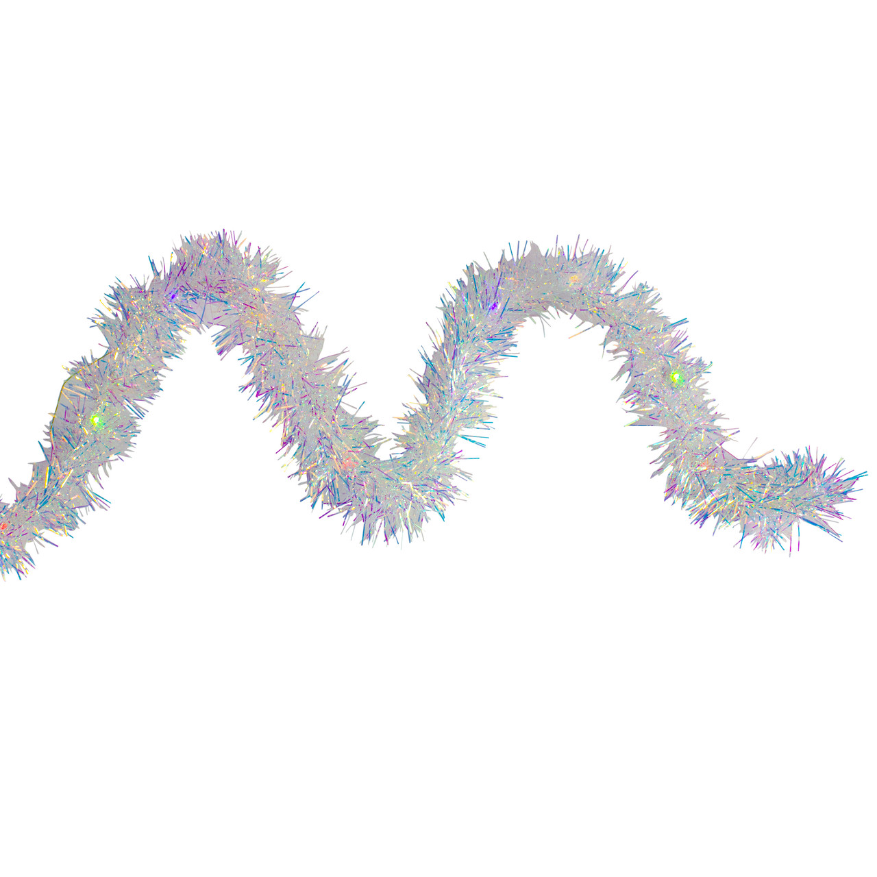 9.25' LED Lighted Iridescent Tinsel Christmas Garland, Multi-Color Lights