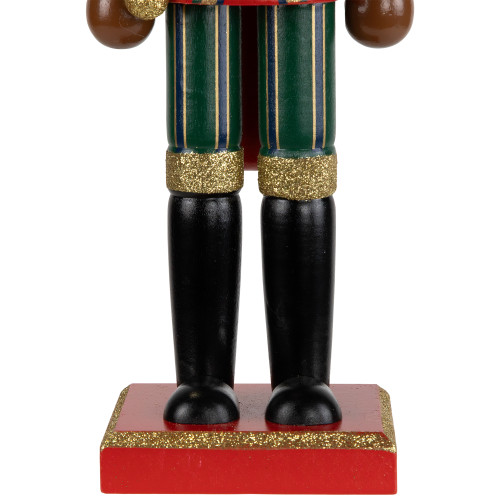 African American Nutcracker King Christmas Figure - 14.25" - Red and Green