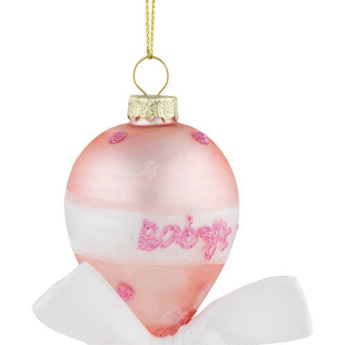 5" Baby Girl's First Christmas 2023 Glass Ornament