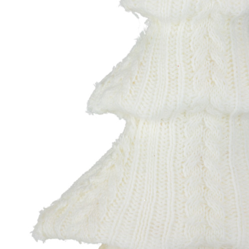 Cable Knit Christmas Tree Decoration - 16.75" - Cream