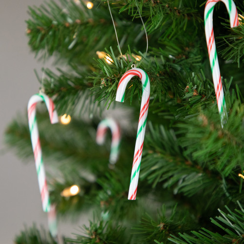 12ct Multi Twist Candy Cane Christmas Ornaments 4"