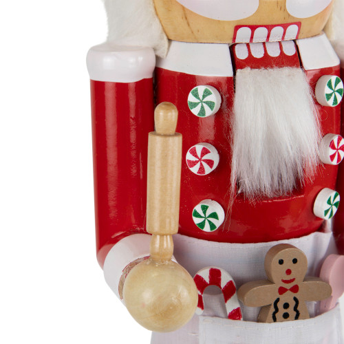 Baker with Rolling Pin Nutcracker Christmas Figure - 15" - White and Red