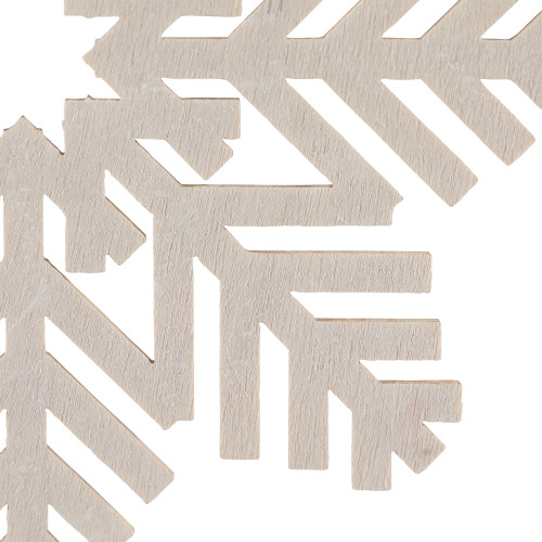 Snowflake Shaped Cut-Out Wooden Christmas Ornaments - 4.75" - White - Set of 4