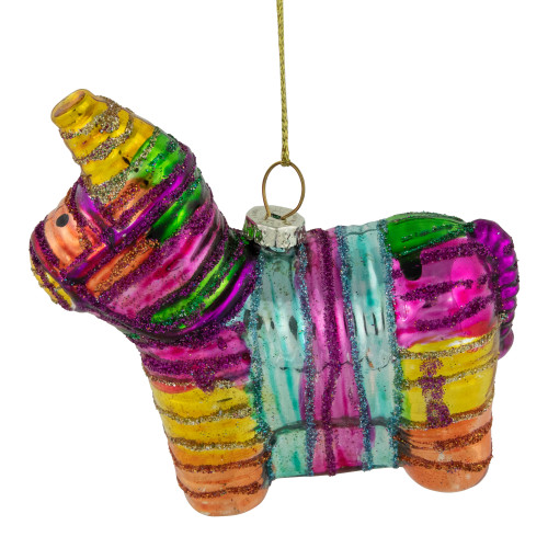 3.5" Pinata Horse Glass Christmas Ornament