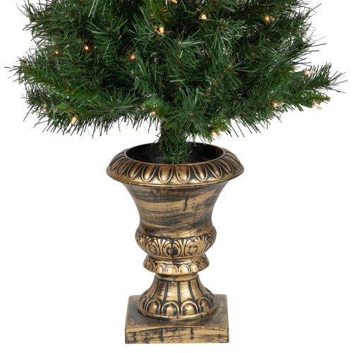 Pre-Lit Battery Operated Norwich Pine Artificial Christmas Entryway Set - 5-Piece - Clear Lights