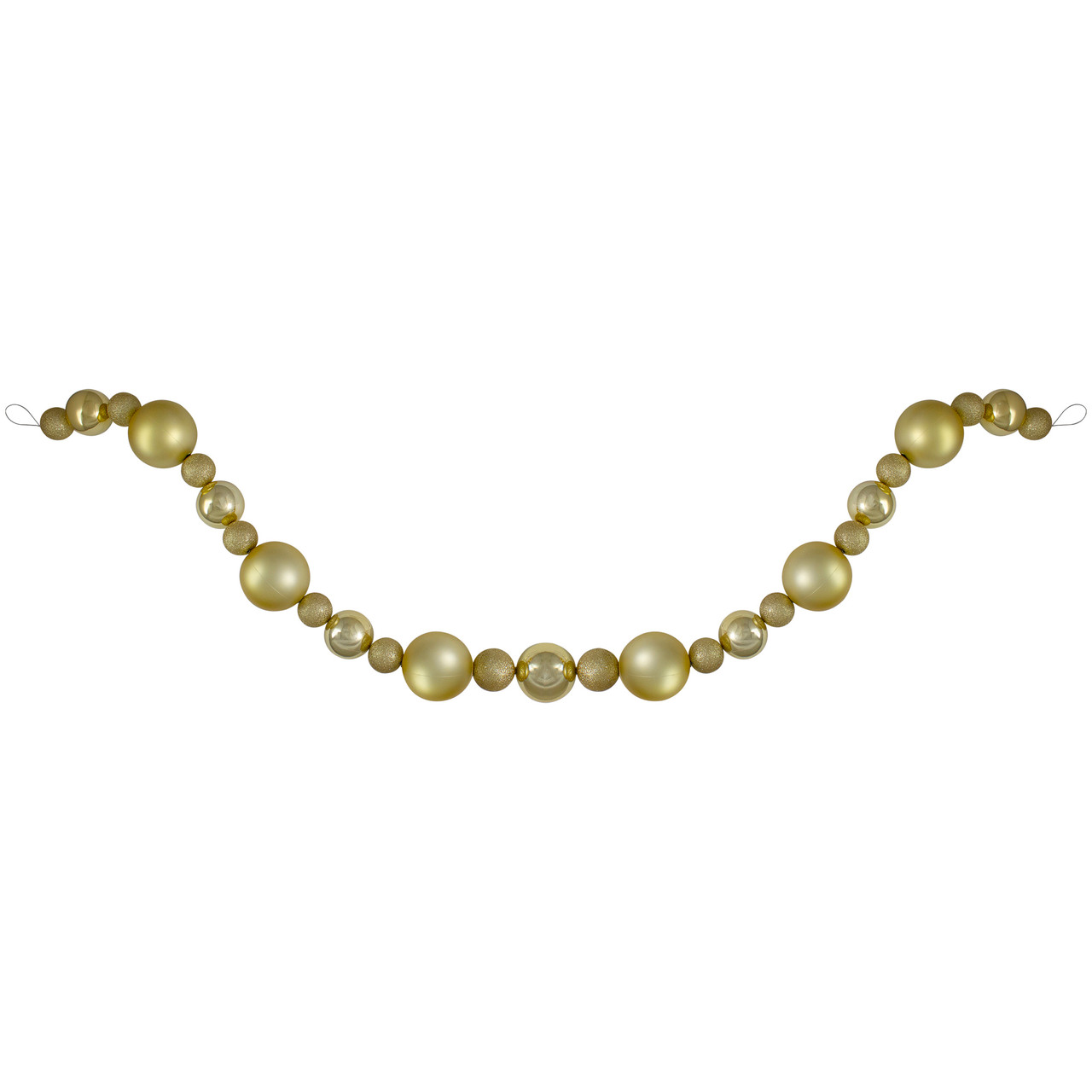 6�� Vegas Gold 3-Finish Shatterproof Ball Christmas Garland