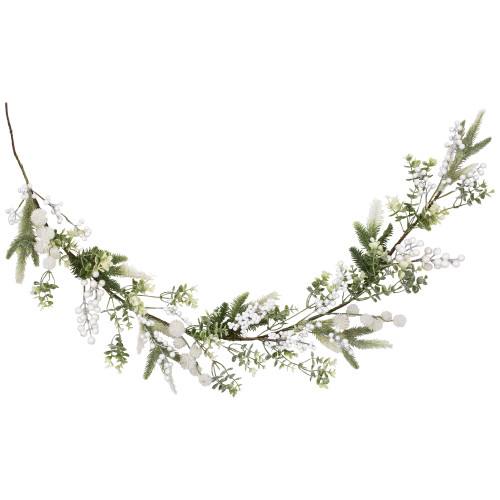 Glittered Berries and Eucalyptus Artificial Christmas Garland - 5' - Unlit