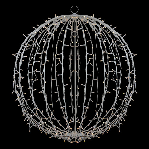 30" LED Lighted 3D Christmas Hanging Ball Decoration �C Warm White Lights