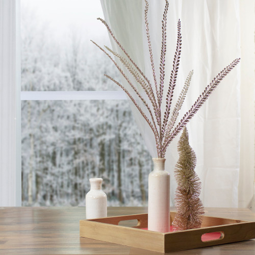 Glittered Artificial Fern Christmas Spray - 36" - Gold