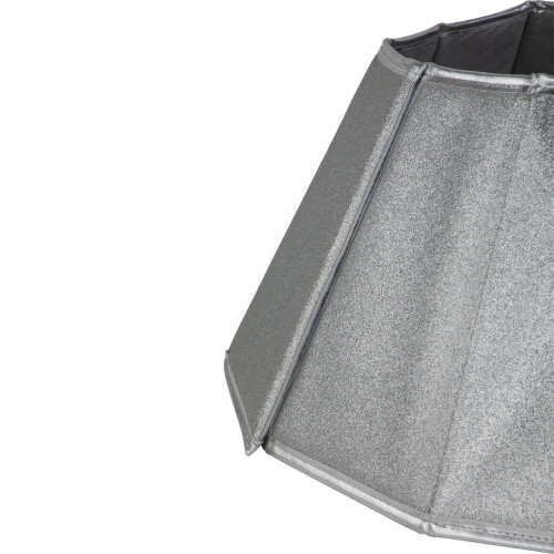 27" Shiny Silver Fabric Hexagonal Christmas Tree Collar